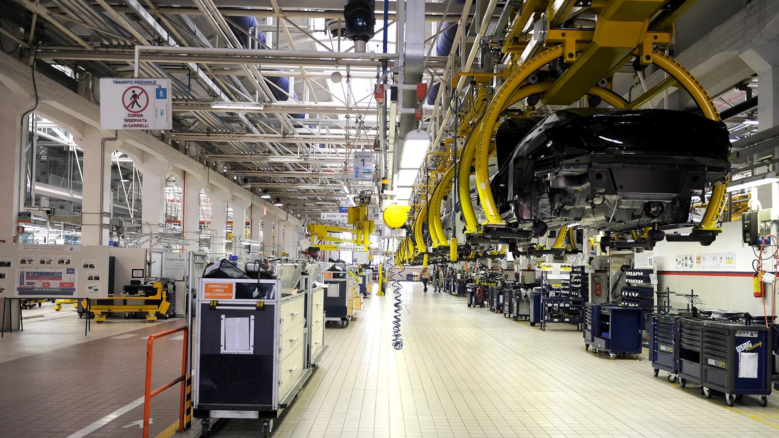 Produktionsområde af Maserati fabrikken i Italien